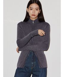 【VEQUM】FIT RIB OPEN KNIT