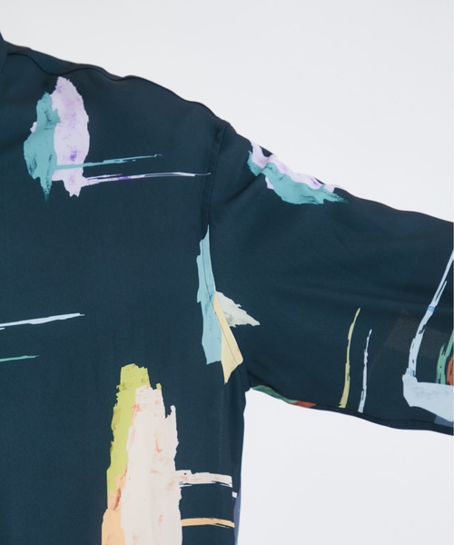 LiNoH（リノー）の「ペイントロングスリーブシャツ（シャツ/ブラウス・メンズ・ブラック/オフホワイト・1/2）」の4枚目の写真