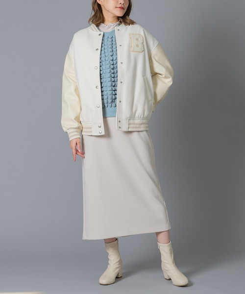 Honeys(ハニーズ)の「裏起毛ナロースカート(スカート・レディース・ブラック/アイボリー・M/S/L/LL)」の3枚目の写真