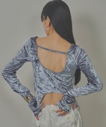 VIOLETTA | クラッシュベロアクロップドトップス(Tシャツ/カットソー)
