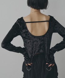 VIOLETTA | クラッシュベロアクロップドトップス(Tシャツ/カットソー)
