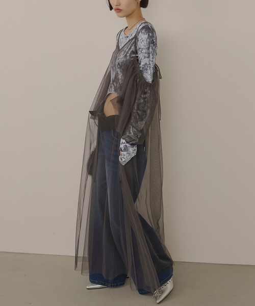 VIOLETTA（ヴィオレッタ）の「クラッシュベロアクロップドトップス（Tシャツ/カットソー・レディース・グレイッシュブルー/ホワイト/ブラック/ピンク・FREE）」の20枚目の写真