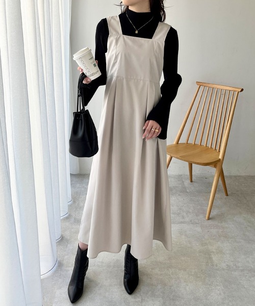 GeeRA(ジーラ)の「ノースリーブフレアーワンピース(ワンピース・レディース・ブラック/アイボリー・LARGE/MEDIUM)」の1枚目の写真