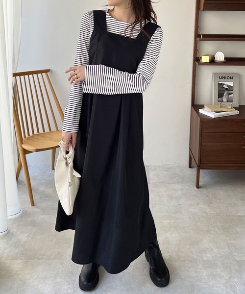 GeeRA(ジーラ)の「ノースリーブフレアーワンピース(ワンピース・レディース・ブラック/アイボリー・LARGE/MEDIUM)」の7枚目の写真