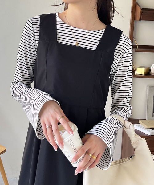 GeeRA(ジーラ)の「ノースリーブフレアーワンピース(ワンピース・レディース・ブラック/アイボリー・LARGE/MEDIUM)」の10枚目の写真
