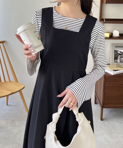 GeeRA(ジーラ)の「ノースリーブフレアーワンピース(ワンピース・レディース・ブラック/アイボリー・LARGE/MEDIUM)」の11枚目の写真