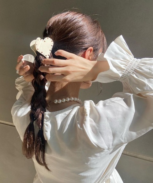 flower（フラワー）の「スパークルハートクリップ（バレッタ/ヘアクリップ・レディース・ブラウン/アイボリー・FREE）」の15枚目の写真