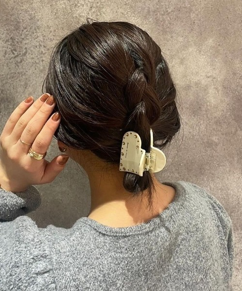 コーデ映え【FARFOIS】 お花のヘアークリップ バレッタ スパークルハートクリップ（バレッタ/ヘアクリップ）｜flower