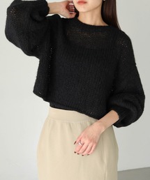 Avvenente（アベネンテ）の「【cheriella】WEB限定モヘアライクショートニット WEB LIMITED MOHAIR-LIKE SHORT KNIT（ニット/セーター）」