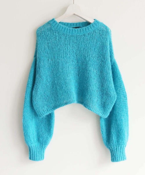 cheriella（シェリエラ）の「【cheriella】WEB限定モヘアライクショートニット WEB LIMITED MOHAIR-LIKE SHORT KNIT（ニット/セーター・レディース・ブラック/ホワイト/ピンク/ブルー/チャコールグレー・M）」の10枚目の写真