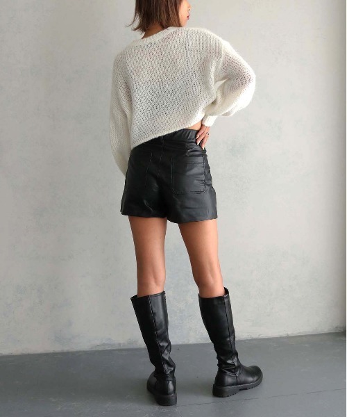 cheriella（シェリエラ）の「【cheriella】WEB限定モヘアライクショートニット WEB LIMITED MOHAIR-LIKE SHORT KNIT（ニット/セーター・レディース・ブラック/ホワイト/ピンク/ブルー/チャコールグレー・M）」の13枚目の写真