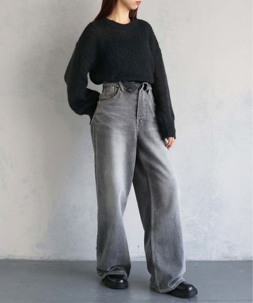 cheriella（シェリエラ）の「【cheriella】WEB限定モヘアライクショートニット WEB LIMITED MOHAIR-LIKE SHORT KNIT（ニット/セーター・レディース・ブラック/ホワイト/ピンク/ブルー/チャコールグレー・M）」の21枚目の写真