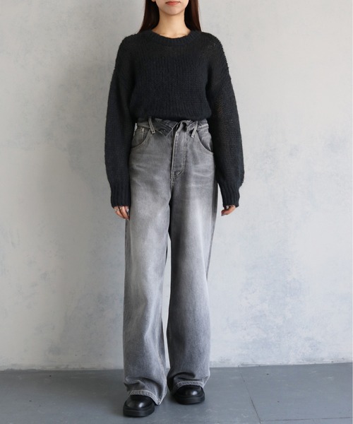 cheriella（シェリエラ）の「【cheriella】WEB限定モヘアライクショートニット WEB LIMITED MOHAIR-LIKE SHORT KNIT（ニット/セーター・レディース・ブラック/ホワイト/ピンク/ブルー/チャコールグレー・M）」の20枚目の写真