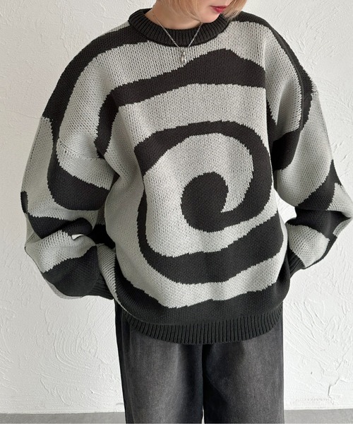 うずまき柄ニット【ZOZOTOWN限定アイテム】（ニット/セーター）｜apres