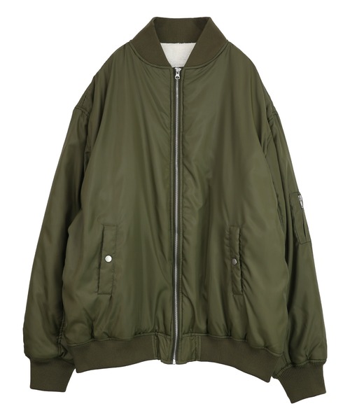 and it_(アンドイット)の「暖かミリタリーオーバーサイズブルゾンMA-1(MA-1・レディース・カーキ/ブラック・FREE)」の13枚目の写真