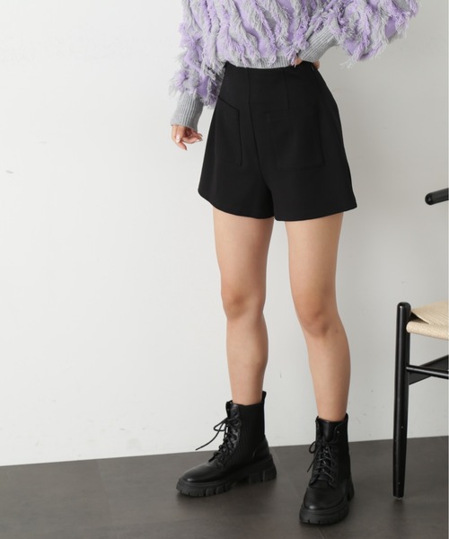 FREE'S MART（フリーズマート）の「◆ハイウエストフロントポケットショートパンツ（その他パンツ・レディース・ブラック/ベージュ・SMALL/MEDIUM）」の3枚目の写真