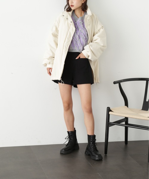 FREE'S MART（フリーズマート）の「◆ハイウエストフロントポケットショートパンツ（その他パンツ・レディース・ブラック/ベージュ・SMALL/MEDIUM）」の15枚目の写真