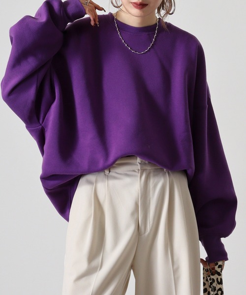 FUNALIVE(ファンアライブ)の「Dolman crewneck sweatshirt / ドルマンクルーネックスウェットトレーナー unisex(スウェット・メンズ・ヘザーチャコール/グレイッシュベージュ/ブラック/パープル/オートミール・M/L/XL)」の5枚目の写真