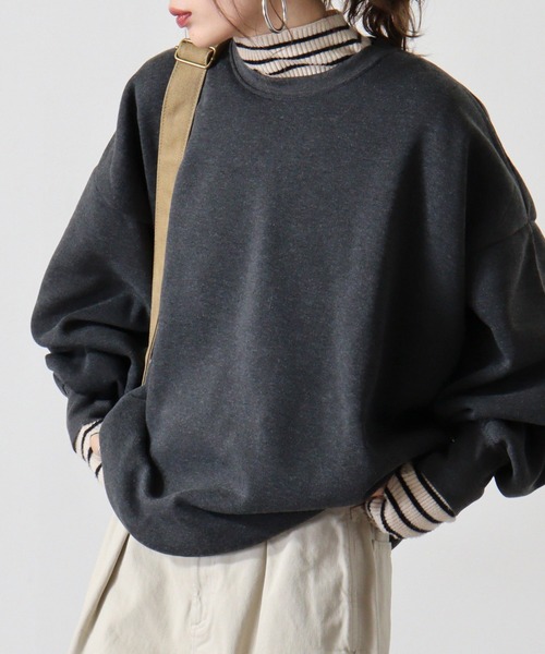 FUNALIVE(ファンアライブ)の「Dolman crewneck sweatshirt / ドルマンクルーネックスウェットトレーナー unisex(スウェット・メンズ・ヘザーチャコール/グレイッシュベージュ/ブラック/パープル/オートミール・M/L/XL)」の12枚目の写真