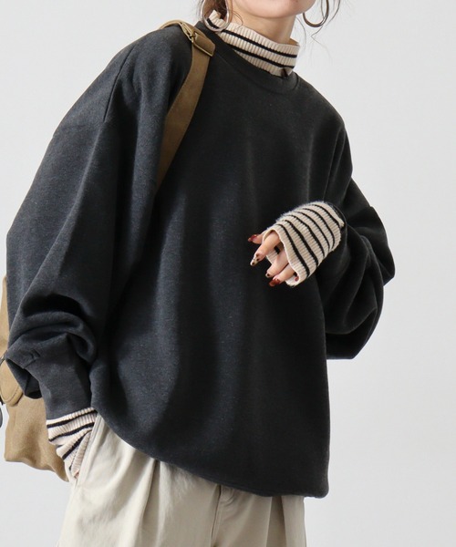 FUNALIVE(ファンアライブ)の「Dolman crewneck sweatshirt / ドルマンクルーネックスウェットトレーナー unisex(スウェット・メンズ・ヘザーチャコール/グレイッシュベージュ/ブラック/パープル/オートミール・M/L/XL)」の14枚目の写真