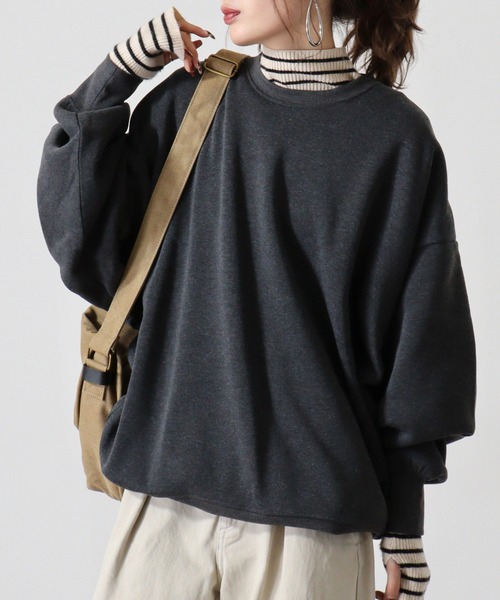 FUNALIVE(ファンアライブ)の「Dolman crewneck sweatshirt / ドルマンクルーネックスウェットトレーナー unisex(スウェット・メンズ・ヘザーチャコール/グレイッシュベージュ/ブラック/パープル/オートミール・M/L/XL)」の13枚目の写真