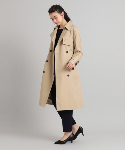 OPAQUE.CLIP（オペークドットクリップ）の「◆≪通勤・セレモニー対応≫ 撥水トレンチコート【洗濯機洗い可/花粉対応/撥水加工】（トレンチコート・レディース・ライトベージュ/ベージュ・36/40/42/38）」の22枚目の写真