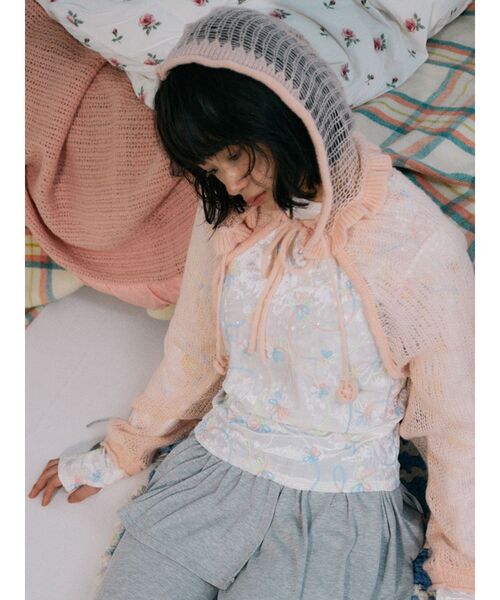 merry jenny(メリージェニー)の「ベロアflower embroidery tops(Tシャツ/カットソー・レディース・オフホワイト・FREE)」の14枚目の写真