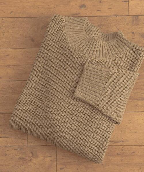 ITEMS URBANRESEARCH（アイテムズ アーバンリサーチ）の「マシンウォッシャブル 片畦モックネックニット（ニット/セーター・メンズ・アイボリー/グリーン/ブラック/ブルー/キャメル・LARGE/MEDIUM）」の5枚目の写真