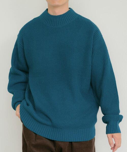 ITEMS URBANRESEARCH（アイテムズ アーバンリサーチ）の「マシンウォッシャブル 片畦モックネックニット（ニット/セーター・メンズ・アイボリー/グリーン/ブラック/ブルー/キャメル・LARGE/MEDIUM）」の4枚目の写真