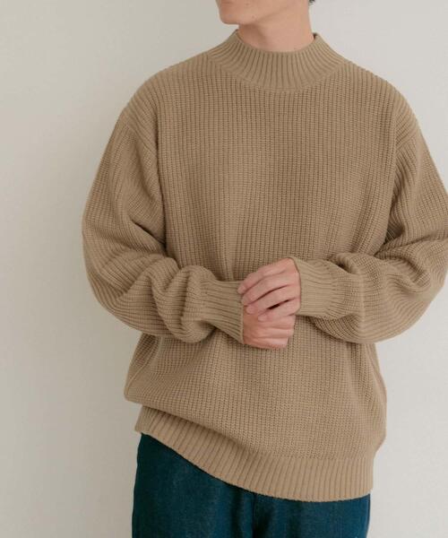 ITEMS URBANRESEARCH（アイテムズ アーバンリサーチ）の「マシンウォッシャブル 片畦モックネックニット（ニット/セーター・メンズ・アイボリー/グリーン/ブラック/ブルー/キャメル・LARGE/MEDIUM）」の6枚目の写真