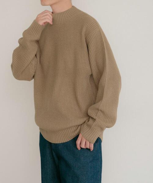 ITEMS URBANRESEARCH（アイテムズ アーバンリサーチ）の「マシンウォッシャブル 片畦モックネックニット（ニット/セーター・メンズ・アイボリー/グリーン/ブラック/ブルー/キャメル・LARGE/MEDIUM）」の8枚目の写真