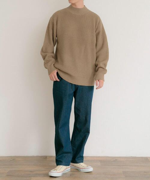 ITEMS URBANRESEARCH（アイテムズ アーバンリサーチ）の「マシンウォッシャブル 片畦モックネックニット（ニット/セーター・メンズ・アイボリー/グリーン/ブラック/ブルー/キャメル・LARGE/MEDIUM）」の12枚目の写真