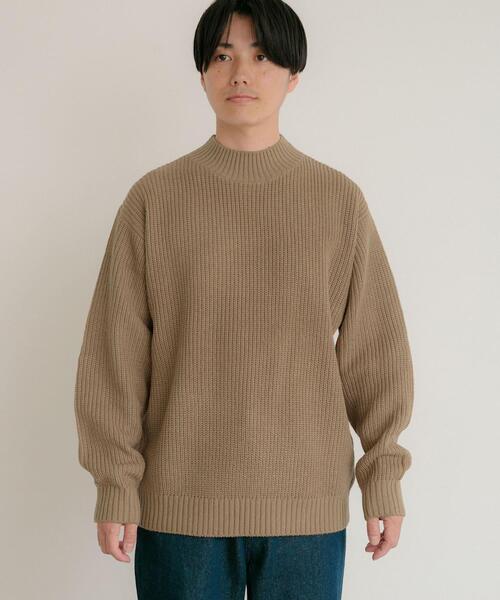 ITEMS URBANRESEARCH（アイテムズ アーバンリサーチ）の「マシンウォッシャブル 片畦モックネックニット（ニット/セーター・メンズ・アイボリー/グリーン/ブラック/ブルー/キャメル・LARGE/MEDIUM）」の13枚目の写真