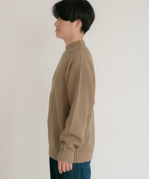 ITEMS URBANRESEARCH（アイテムズ アーバンリサーチ）の「マシンウォッシャブル 片畦モックネックニット（ニット/セーター・メンズ・アイボリー/グリーン/ブラック/ブルー/キャメル・LARGE/MEDIUM）」の14枚目の写真