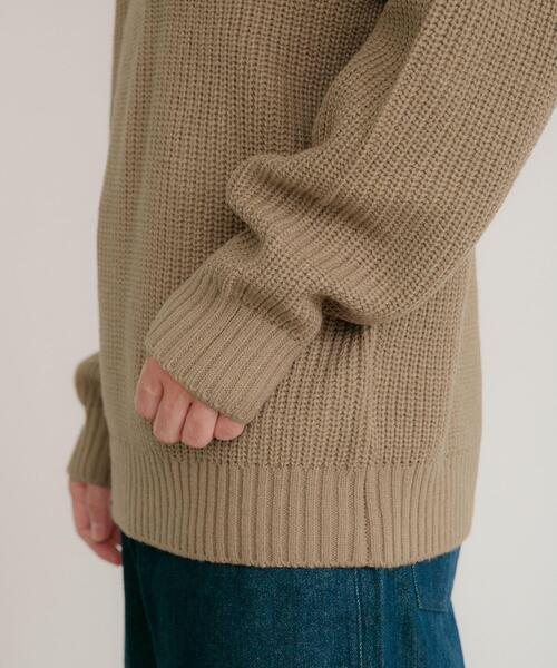 ITEMS URBANRESEARCH（アイテムズ アーバンリサーチ）の「マシンウォッシャブル 片畦モックネックニット（ニット/セーター・メンズ・アイボリー/グリーン/ブラック/ブルー/キャメル・LARGE/MEDIUM）」の18枚目の写真