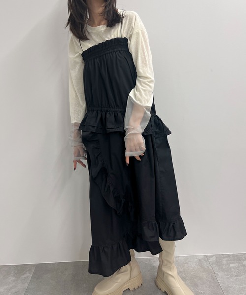 byYOUANCE(バイユアンス)の「2WAYボリュームフリルスカートワンピ(ワンピース・レディース・ブラック・FREE)」の13枚目の写真