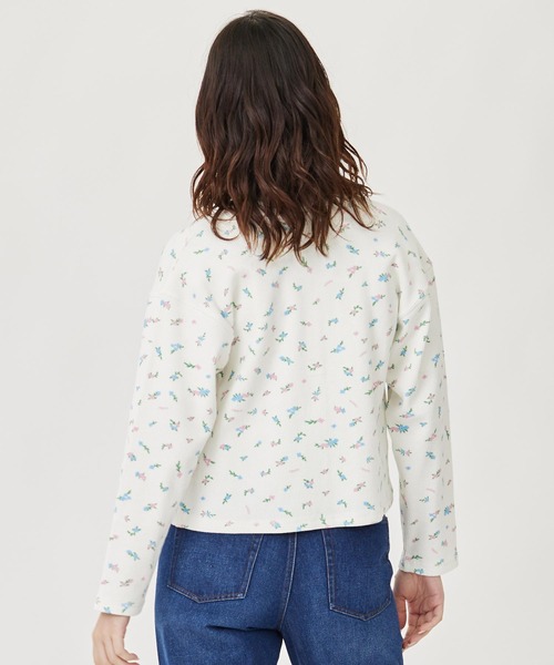 MILKFED.（ミルクフェド）の「FLORAL PATTERN WAFFLE CARDIGAN（カーディガン/ボレロ・レディース・アッシュ/ホワイト・ONE SIZE）」の6枚目の写真