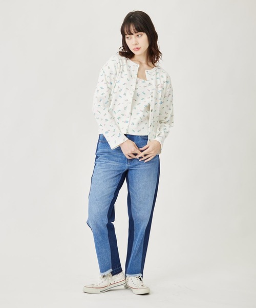 MILKFED.（ミルクフェド）の「FLORAL PATTERN WAFFLE CARDIGAN（カーディガン/ボレロ・レディース・アッシュ/ホワイト・ONE SIZE）」の7枚目の写真