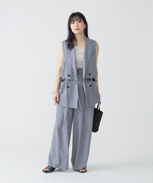 Ray BEAMS(レイビームス)の「RBS / ベルテッド 2way ジレ(ベスト・レディース・ブラック/シルバー・1/0)」の3枚目の写真