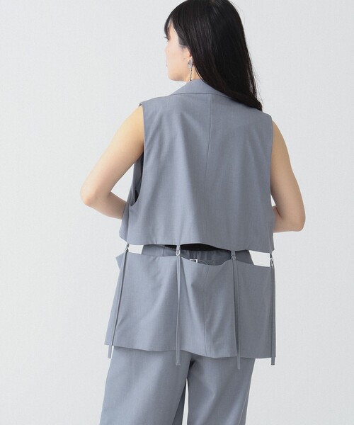 Ray BEAMS(レイビームス)の「RBS / ベルテッド 2way ジレ(ベスト・レディース・ブラック/シルバー・1/0)」の10枚目の写真