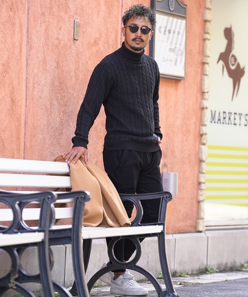 RTEG23ケーブルタートルニット(ニット/セーター)|adamsJUGGLER(アダムスジャグラー) RTEG23ケーブルタートルニット(ニット/セーター)|adamsJUGGLER(アダムスジャグラー)