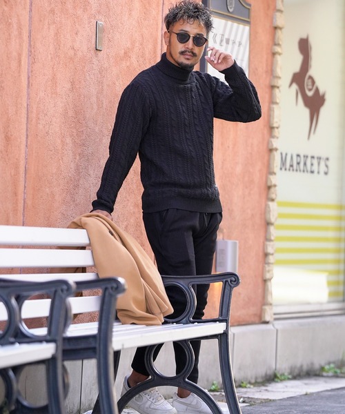 RTEG23ケーブルタートルニット(ニット/セーター)|adamsJUGGLER(アダムスジャグラー) RTEG23ケーブルタートルニット(ニット/セーター)|adamsJUGGLER(アダムスジャグラー)