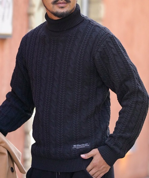 RTEG23ケーブルタートルニット(ニット/セーター)|adamsJUGGLER(アダムスジャグラー) RTEG23ケーブルタートルニット(ニット/セーター)|adamsJUGGLER(アダムスジャグラー)