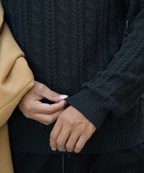 RTEG23ケーブルタートルニット(ニット/セーター)|adamsJUGGLER(アダムスジャグラー) RTEG23ケーブルタートルニット(ニット/セーター)|adamsJUGGLER(アダムスジャグラー)