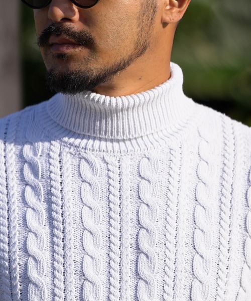 RTEG23ケーブルタートルニット(ニット/セーター)|adamsJUGGLER(アダムスジャグラー) RTEG23ケーブルタートルニット(ニット/セーター)|adamsJUGGLER(アダムスジャグラー)