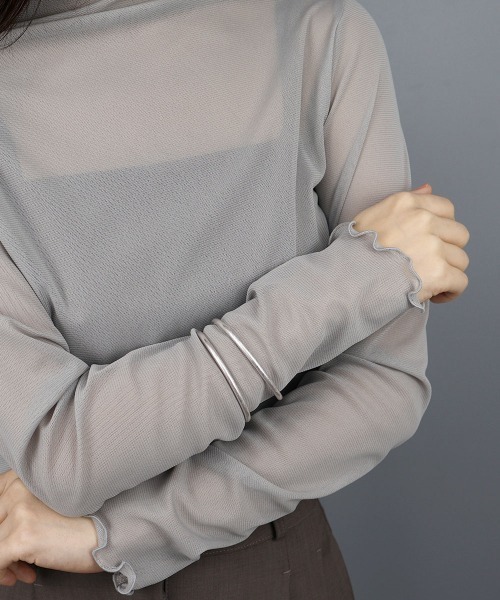 CEMONEMO（セモネモ）の「【金属アレルギー対応】 マット ダブルライン バングル / ニッケルフリー（バングル/リストバンド・レディース・シルバー/ゴールド・FREE）」の17枚目の写真