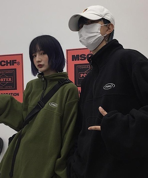 c.u.l（シーユーエル）の「フリース ハーフジップトップス culw595（その他トップス・レディース・ブラック/グリーン・XL/L/M）」の3枚目の写真
