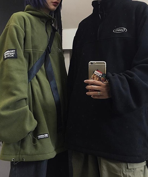 c.u.l（シーユーエル）の「フリース ハーフジップトップス culw595（その他トップス・レディース・ブラック/グリーン・XL/L/M）」の4枚目の写真