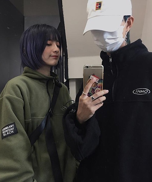 c.u.l（シーユーエル）の「フリース ハーフジップトップス culw595（その他トップス・レディース・ブラック/グリーン・XL/L/M）」の6枚目の写真