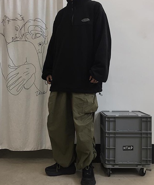 c.u.l（シーユーエル）の「フリース ハーフジップトップス culw595（その他トップス・レディース・ブラック/グリーン・XL/L/M）」の9枚目の写真